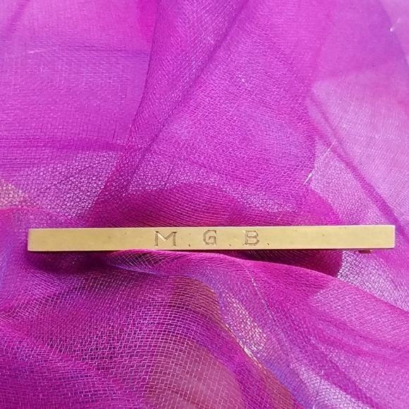Vintage 10k gold bar pin brooch MGB antique monogram solid - Picture 1 of 8